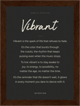 Vibrant Word of Intention Framed print 13x18 cm / 5x7″ Dark wood frame Carbon paper