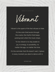 Vibrant Word of Intention Framed print 13x18 cm / 5x7″ White frame Carbon paper