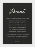 Vibrant Word of Intention Framed print 13x18 cm / 5x7″ White frame Carbon paper