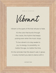 Vibrant Word of Intention Framed print 13x18 cm / 5x7″ Wood frame Linen paper
