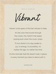 Vibrant Word of Intention Framed print 13x18 cm / 5x7″ Wood frame Linen paper