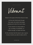 Vibrant Word of Intention Framed print 21x29.7 cm / 8x12" White frame Carbon paper