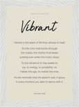 Vibrant Word of Intention Framed print 21x29.7 cm / 8x12" White frame Linen paper