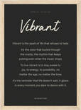 Vibrant Word of Intention Framed print 21x29.7 cm / 8x12" Wood frame Carbon paper