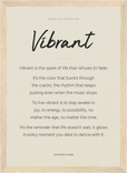 Vibrant Word of Intention Framed print 21x29.7 cm / 8x12" Wood frame Linen paper