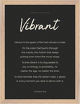 Vibrant Word of Intention Framed print 30x40 cm / 12x16″ Wood frame Carbon paper