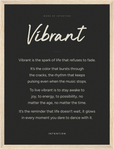 Vibrant Word of Intention Framed print 30x40 cm / 12x16″ Wood frame Carbon paper