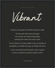 Vibrant Word of Intention Framed print 40x50 cm / 16x20″ Black frame Carbon paper