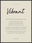 Vibrant Word of Intention Framed print 60x80 cm / 24x32″ Black frame Linen paper