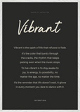 Vibrant Word of Intention Framed print 70x100 cm / 28x40″ White frame Carbon paper