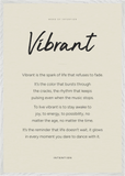 Vibrant Word of Intention Framed print 70x100 cm / 28x40″ White frame Linen paper
