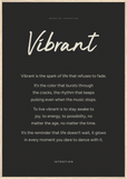 Vibrant Word of Intention Framed print 70x100 cm / 28x40″ Wood frame Carbon paper