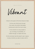 Vibrant Word of Intention Framed print 70x100 cm / 28x40″ Wood frame Linen paper