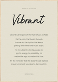 Vibrant Word of Intention Framed print 70x100 cm / 28x40″ Wood frame Linen paper