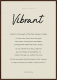 Vibrant Word of Intention Framed print A1 (59.4 x 84.1  cm) Dark wood frame Linen paper