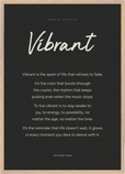 Vibrant Word of Intention Framed print A1 (59.4 x 84.1  cm) Wood frame Carbon paper