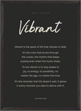 Vibrant Word of Intention Framed print A2 (42 x 59.4  cm) Black frame Carbon paper