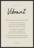 Vibrant Word of Intention Framed print A2 (42 x 59.4  cm) Black frame Linen paper
