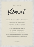Vibrant Word of Intention Framed print A2 (42 x 59.4  cm) White frame Linen paper
