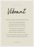 Vibrant Word of Intention Framed print A2 (42 x 59.4  cm) White frame Linen paper