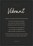 Vibrant Word of Intention Framed print A3 (29.7 x 42  cm) Black frame Carbon paper