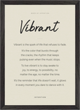Vibrant Word of Intention Framed print A3 (29.7 x 42  cm) Black frame Linen paper