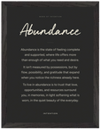 Abundance Word of Intention Framed print 30x40 cm / 12x16″ Black frame Carbon paper