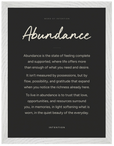 Abundance Word of Intention Framed print 30x40 cm / 12x16″ White frame Carbon paper