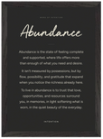 Abundance Word of Intention Framed print A3 (29.7 x 42 cm) Black frame Carbon paper