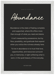 Abundance Word of Intention Framed print A3 (29.7 x 42 cm) White frame Carbon paper
