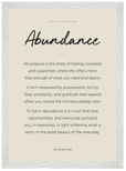 Abundance Word of Intention Framed print A3 (29.7 x 42 cm) White frame Linen paper