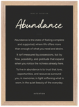 Abundance Word of Intention Framed print A3 (29.7 x 42 cm) Wood frame Carbon paper