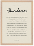 Abundance Word of Intention Framed print A3 (29.7 x 42 cm) Wood frame Linen paper