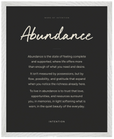 Abundance Word of Intention Framed print 40x50 cm / 16x20″ White frame Carbon paper