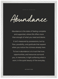 Abundance Word of Intention Framed print A2 (42 x 59.4 cm) White frame Carbon paper