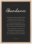 Abundance Word of Intention Framed print A2 (42 x 59.4 cm) Wood frame Carbon paper