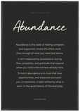 Abundance Word of Intention Framed print 70x100 cm / 28x40″ Black frame Carbon paper