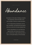 Abundance Word of Intention Framed print 70x100 cm / 28x40″ Wood frame Carbon paper