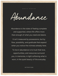 Abundance Word of Intention Framed print 30x40 cm / 12x16″ Wood frame Carbon paper