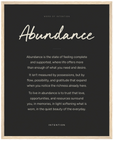 Abundance Word of Intention Framed print 40x50 cm / 16x20″ Wood frame Carbon paper