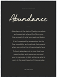 Abundance Word of Intention Framed print 50x70 cm / 20x28″ Black frame Carbon paper