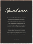 Abundance Word of Intention Framed print 60x80 cm / 24x32″ Dark wood frame Carbon paper