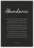 Abundance Word of Intention Framed print 70x100 cm / 28x40″ White frame Carbon paper