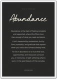 Abundance Word of Intention Framed print A2 (42 x 59.4 cm) White frame Carbon paper