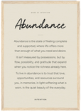 Abundance Word of Intention Framed print A3 (29.7 x 42 cm) Wood frame Linen paper