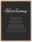 Adventurous Word of Intention Framed print 60x80 cm / 24x32″ Wood frame Carbon paper