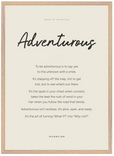 Adventurous Word of Intention Framed print 50x70 cm / 20x28″ Wood frame Linen paper