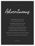 Adventurous Word of Intention Framed print 60x80 cm / 24x32″ White frame Carbon paper