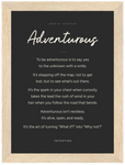 Adventurous Word of Intention Framed print 13x18 cm / 5x7″ Wood frame Carbon paper