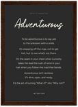 Adventurous Word of Intention Framed print 21x29.7 cm / 8x12" Dark wood frame Carbon paper